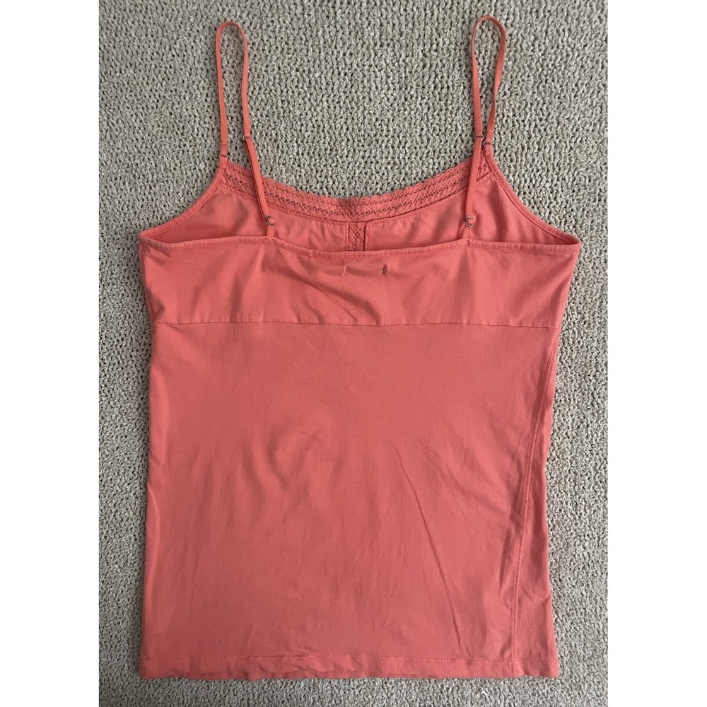 American‎ Eagle Y2K Spaghetti Strap Babydoll Tank Top Women L Coral Lace Cotton - Picture 12 of 13